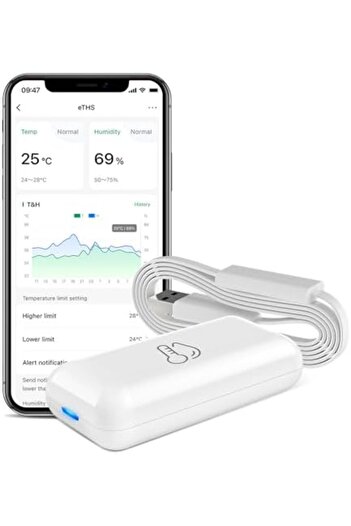 Generic LinknLink Thermometer and Hygrometer eTHS, WiFi Smart Temperature and Humidity Monitor Sensor, APP P