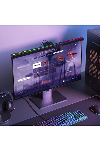 Generic RGB Monitor Light Bar for Direct Screens, Dynamic Audio Sync, Colorful Backlighting, Touch Control,