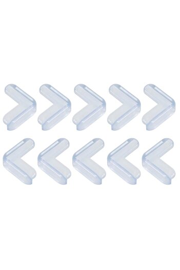 eZmart Set 10 protectii colturi triunghi autoadezive silicon transparent pentru siguranta copiilor,