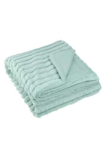 OEM Decorative Blanket Imitation Fur, Two Faces, Extremely Soft, 160 x 130 cm, Mint Green