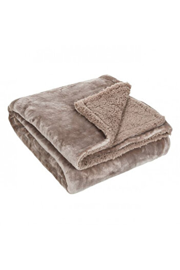 OEM Decorative Soft Velvet Sherpa Blanket, 160 x 130 cm, 2-sided, Brown