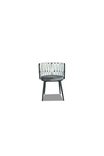 OEM Kitchen/living room chair SARNASIK GREY, metal frame, velvet seat upholstery, 70x56 cm