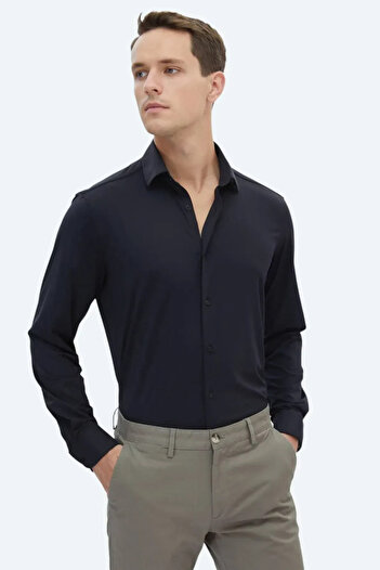 Kip Men's Regular Fit Casual Shirt Gm-5338 Black