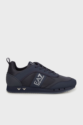 EA7 Men's Comfortable Sole Breathable Mesh Detailed Navy Blue Sneaker with Eagle Motif 7X000337 Af18613-Mz187