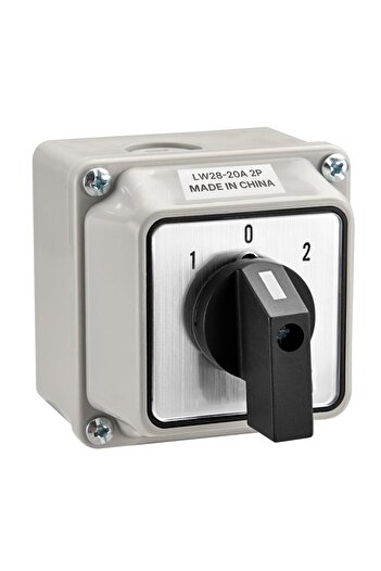 Duravel Changeover Switch 3-Position Rotary Switch, 0-1-2 Settings, White Industrial Control Panel M