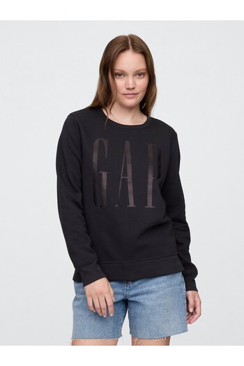 GAP Γυναικείο φούτερ με μαύρο λογότυπο Crewneck