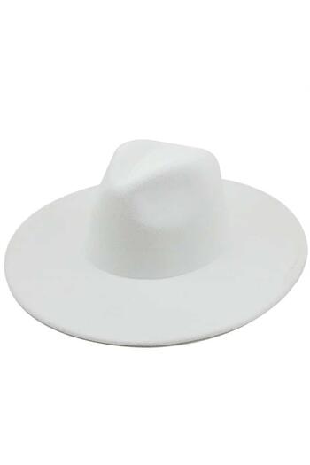 Pursehuit White women's hat, wide brim, Kirste