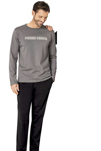 Pierre Cardin Men's Pajama Set, Cotton, with Pockets, Crew Neck