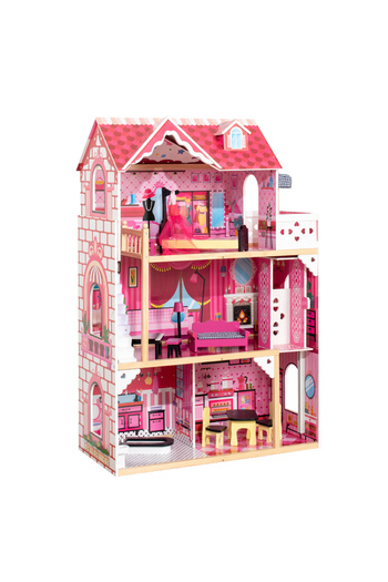 OEM Wooden Dollhouse with Furniture, Stairs, and Elevator, 3 Levels Consisting of Terrace and Roof