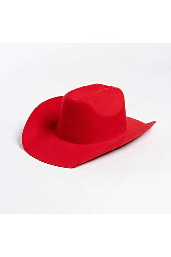 Pursehuit Fedora hat, red, wool, cowboy style, adjustable, Hedley