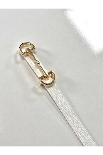 Gesa Women's Design Buckle Thin White Belt 1St Quality Material Pants Belt,Dress Belt,Jacket Belt