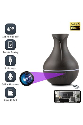 OEM WIFI Spy Camera, ODM4 Hidden in Aroma Therapy Diffuser, 5MP, Audio-Video Recording