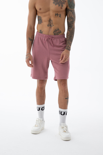 Kozik Men's Rose High Quality Relax-Fit Comfortable Cut 100% Cotton Lace-Up Black Plain Basic Shorts