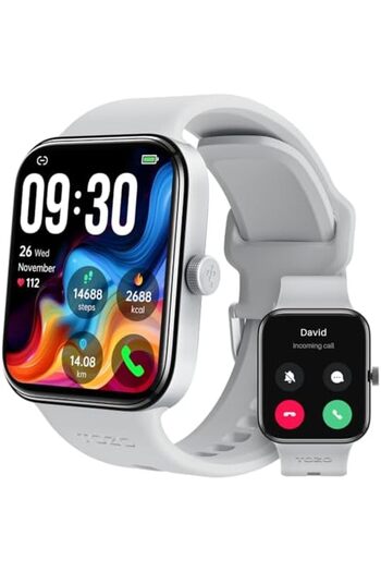 TOZO S4 AcuFit One Smart Watch 1.78" AMOLED Screen for Men Women, Silver