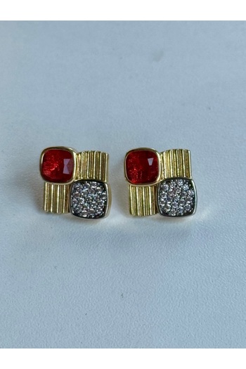 QUEENELA Steel Square Earrings with Zircon Stones