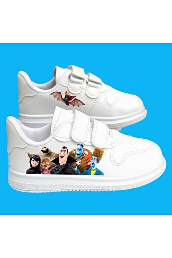 LİASSHOES Men's White Children's Sneakers with Vampire Trakula and Mummy Print