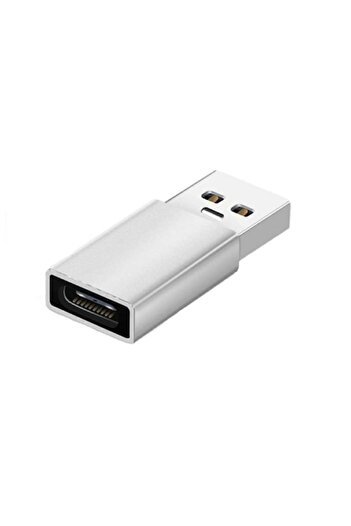 OEM Adaptor USB-C (mamă) la USB-A (mascul) pentru transfer de date - Argintiu