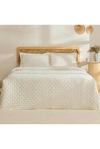 Karaca Breezy Bettwäsche-Set Ecru 230x240 cm