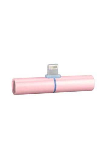 OEM Adaptor 2in1 , conector 3,5 mm jack si Lightning, Roz