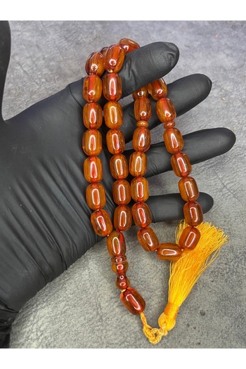 Mos Tespih Large Size High End Rope Tasseled Crimping Amber Prayer Beads