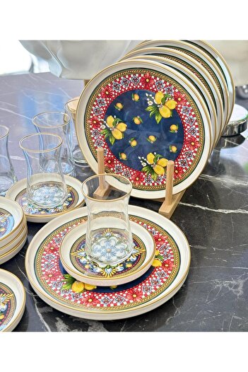 Onedekor 18 Piece Lemoon Cake Tea Time Set