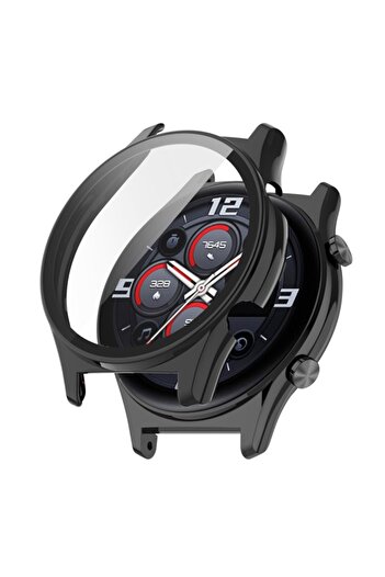 Stef's Cat Protective Case for Honor Watch GS 3 + Screen Protector, M87, Polycarbonate, Black