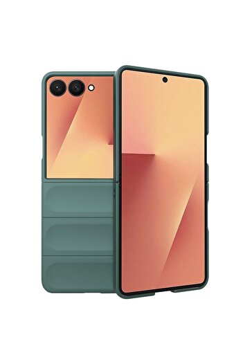 Stef's Cat Samsung Galaxy Z Flip7 Case, Magic Shield, E64, Polyurethane, Green
