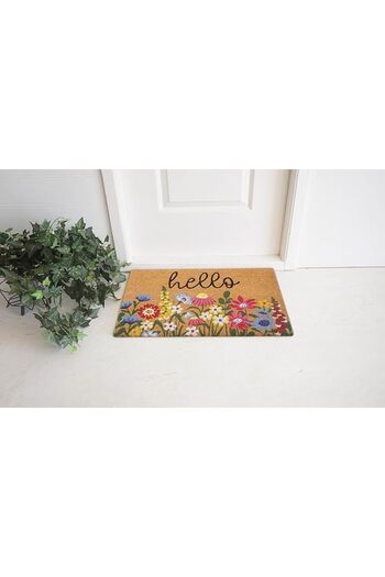 ORCHID HELLO FL PRINTED DOOR MAT 45X75 CM