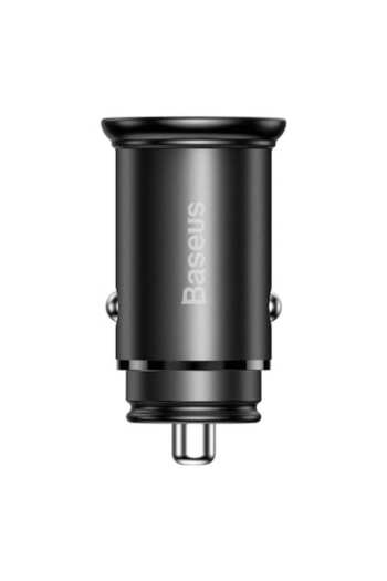 Baseus Car Charger Type-C, USB, 30W, Multi Protocol, T84, Metal, Circular Metal CCALL BS01, Black