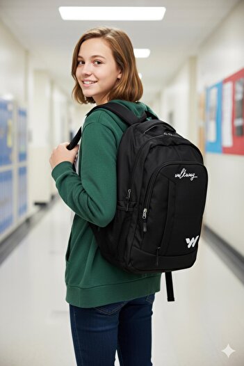 WALKWAY Kupra Backpack Black-White Unisex School Bag