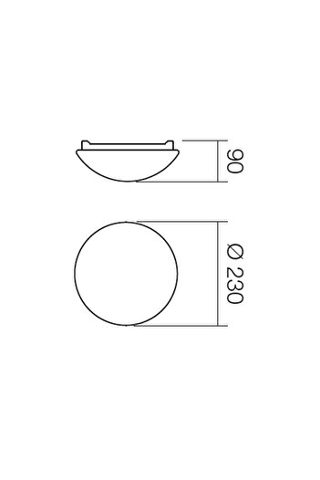 SMARTER DacEnergy bathroom ceiling light, metal frame and glass diffuser, E27 socket, IP44