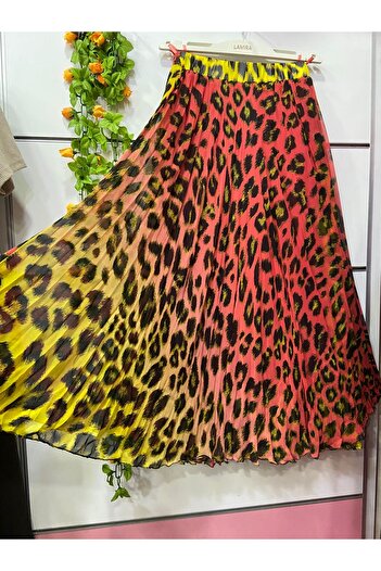 edu collection Patterned Chiffon Lining Bell Skirt