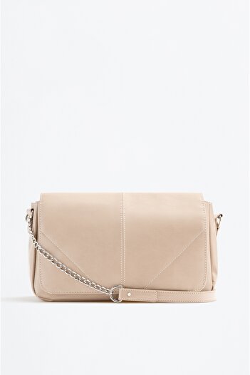 LEFTIES Woman Textured Flap Shoulder Bag