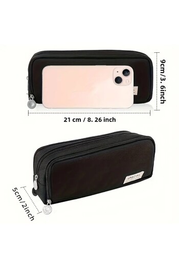 iyzi Angoo 3-compartment large capacity pen holder light blue