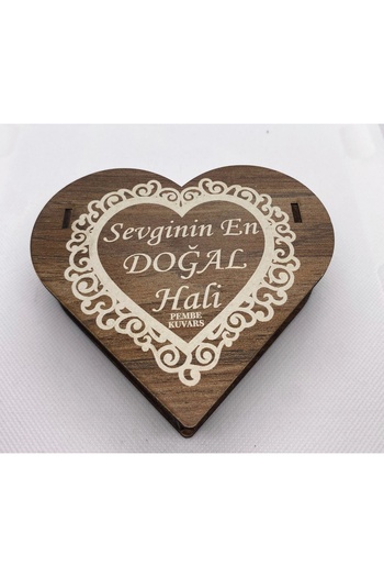 Efulim Hediyelik Natural Stone Pink Quartz 3-Piece Jewelry Set Necklace Bracelet Ring (Wooden Box)