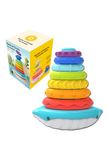 Choice Blue Montessori Rainbow Whale Bell Bath Baby Toy, Early Learning Stacking Roly-Poly Floating Toys, B