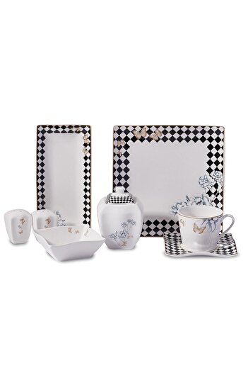 KORKMAZ Link Coll. 28 Piece Breakfast Set (Square) A8573