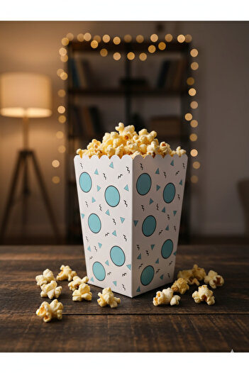 Deniz Party Store BLUE BIG POINTED Cardboard Popcorn Corn Chips Box 8 Pieces