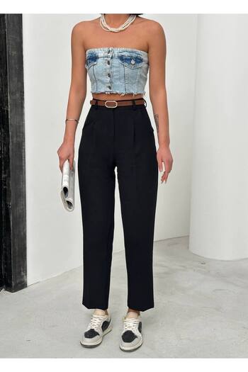 MUG collection High Waist Belted Pleated Pants
