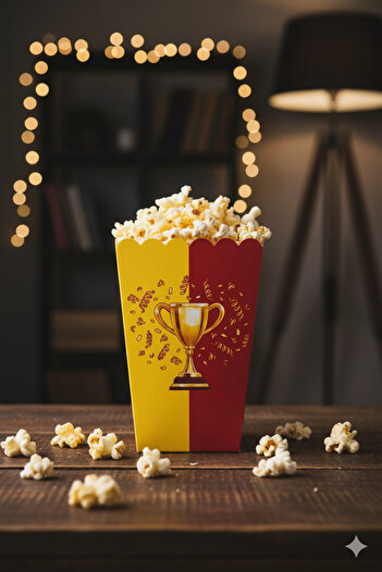 Deniz Party Store Yellow Red Cardboard Popcorn Corn Chips Box 8 Pieces