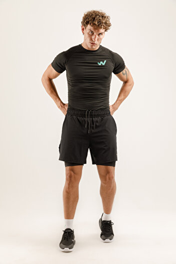 PAW Pivot Athletic Wears PAW APEX Erkek Running Hızlı Kuruma Antreman Fitness Spor Taytlı Şort