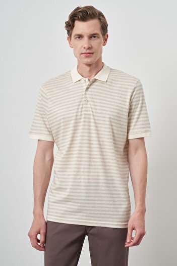 Morven Erkek Bej Trend Polo Yaka T-Shirt