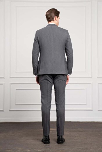 Morven Men's Smoked Trend Slim Fit Slim Fit Pointed Collar Suit