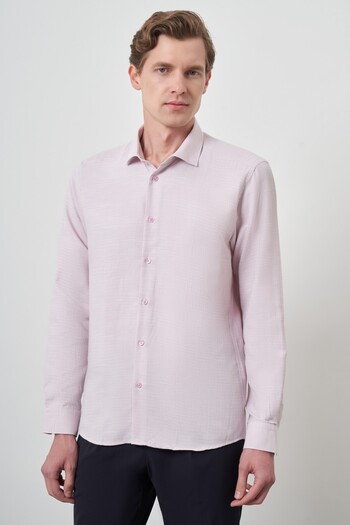 Morven Men's Pink Slim Fit Italian Collar Shirt