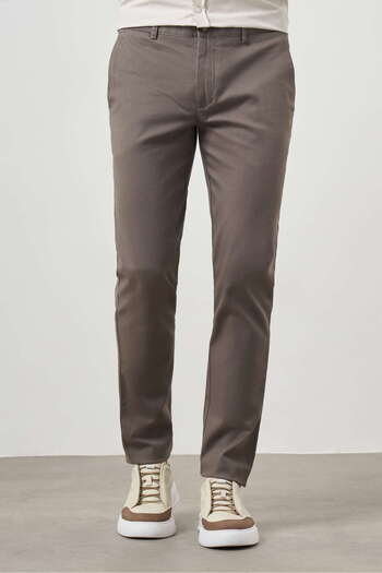 Morven Men's Khaki Summer Cotton Side Pocket Slim Fit Chino Pants