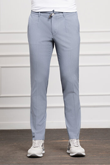Morven Men's Blue Polyviscon Trend Drawstring Jogger Slim Fit Slim Fit Sports Pants