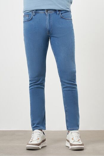 Morven Men's Blue Denim 5 Pocket Slim Fit Jean Jeans