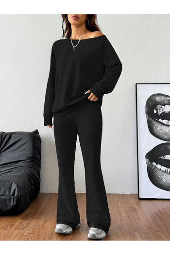 meren like your style set de tricou spaniol cu talie înaltă cu guler lat negru