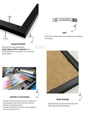 Tablo Center Ogata Korin | Çerçeveli MDF Sanat Tablosu | Modern Ev Ofis Dekorasyonu |