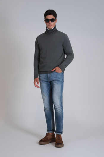 Lufian Axel Smart Jean Men's Trousers Slim Fit Blue